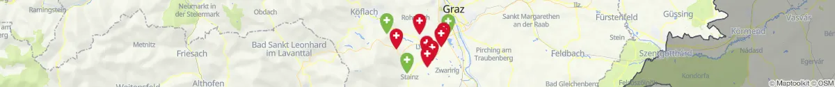Kartenansicht für Apotheken-Notdienste in der Nähe von Söding-Sankt Johann (Voitsberg, Steiermark)